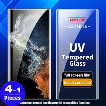 1-4 шт. УФ-защитная пленка для экрана Закаленное стекло Для Samsung Galaxy S23 Ultra S10 5G S20 plus S21 S22 note 20 10 pro УФ-защитная пленка