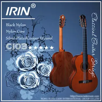 1 комплект C103 IRIN Гитарные струны Нейлон 6 струн Классическая гитара Струны Черный и белый Бронзовые гитарные струны 6-струнная гитара