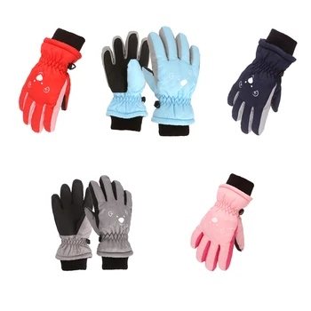 1 пара ткань детские лыжные перчатки теплые ветрозащитные перчатки одежда голубой