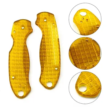 1 пара Янтарный материал PEI Пользовательские прозрачные чешуйки для Spyderco Para 3 Ultem DIY Доступ к рукоятке ножа B1H2
