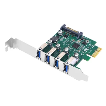 1 шт. PCI-E 4 порта USB3.2 Адаптер Множитель PCI-E 1X 4X 16X Контроллер Add One Cards 5 Гбит/с Зеленый