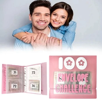  100 конвертов Money Saving Скоросшиватель, Папка для хранения 100 конвертов Money Saving Challenge Kit, Подарок в качестве книги вызова