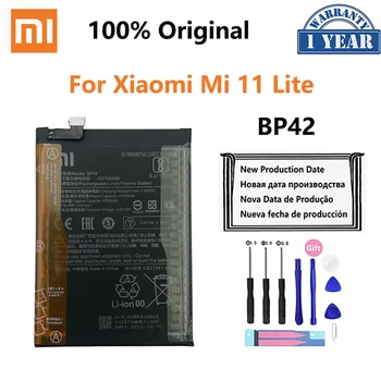 100% оригинальный аккумулятор телефона BP42 4250 мАч для Xiaomi Mi 11 Lite Mi11 11Lite Замена батарей для мобильного телефона Bateria