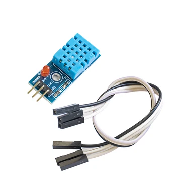 10PCS DHT11 Модуль датчика температуры и влажности Цифровой переключатель с индикатором Строительные блоки DuPont Line для Arduino 