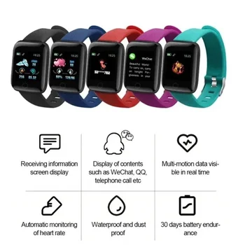 116plus Real Stepcount Смарт-часы Многофункциональные напоминания о вызове Умные часы для мужчин и женщин для Android IOS Носимые умные часы