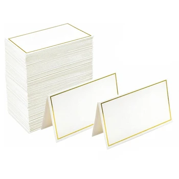 120 штук Карточки с местами Маленькие карты для палаток Золотая и белая бумага Подходит для свадеб, банкетов, настольных карт и именных карточек