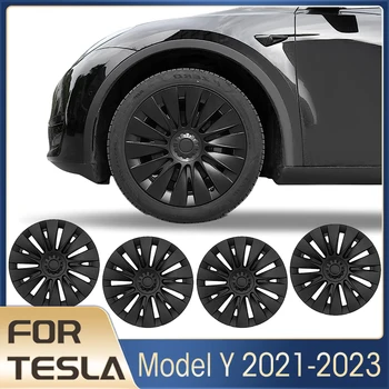 19 дюймовая крышка ступицы для Tesla Model Y 2023 Аксессуары 4 шт./комплект Производительность Сменный колпачок колеса для Model Y 2021-2023 Колпак колеса