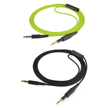 2 шт. Сменный кабель аудио шнур с регулятором громкости микрофона для наушников AKG K430 K450 K451 K452 Q460, черный и зеленый