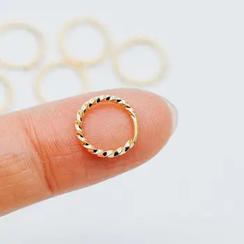 20 шт. Позолоченные латунные открытые кольца для прыжков 11 мм, витое раздельное кольцо, серьга-кольцо с петлей (GB-498)