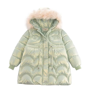 2021 Куртка для девочек Зимние теплые детские длинные пальто Высококачественная куртка для девочек Утолщение верхней одежды Детская одежда Детская одежда