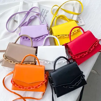 2023 Новая женская сумка Цепочка Маленькая квадратная сумка Модная сумка через плечо Сумка-мессенджер Лето Модная женская сумка Конфетный цвет