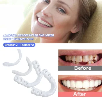 2023 Новый силикон Искусственные зубы Верхние ложные поддельные зубы Покрытие зубов Поддельное покрытие зуба Уход за зубными протезами Уход за полостью рта Отбеливание стоматологического продукта