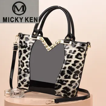 2023 Новый тренд Роскошный бренд Сумка для женщин Лакированная кожа с леопардовым принтом Бриллиант Сумка Женская сумка Модные женские сумки через плечо