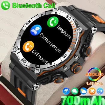2023Новый 1,43 дюйма 466 * 466 HD AMOLED Экран Bluetooth Call Мужские смарт-часы 700 мАч Батарея IP68 Водонепроницаемые женские спортивные смарт-часы