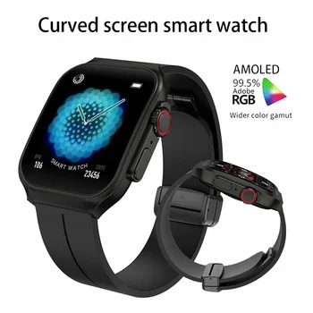2024 Умные часы с изогнутым экраном Мужчины Bluetooth Вызов Водонепроницаемые часы Спортивные фитнес-трекеры Смарт-часы для телефона Ultra Android