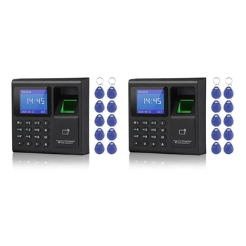 2X Биометрическая система контроля доступа RFID RFID Клавиатура USB Система отпечатков пальцев Электронные часы Машина учета