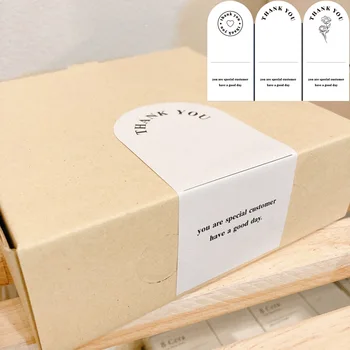 30 шт. прямоугольник белый благодарственные этикетки наклейки для малого бизнеса свадебная вечеринка подарочная коробка упаковка украшение запечатывание этикетки