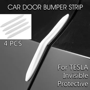 4 шт. Для Tesla Model Y Model 3 2021-2023 ABS Автомобильные наклейки на край двери Наклейка для защиты от столкновений Наклейка для защиты от столкновений Аксессуары для экстерьера