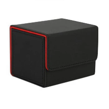4X Коробка для карт с боковой загрузкой Чехол для колоды для карт Mtg Yugioh 100+, черный красный
