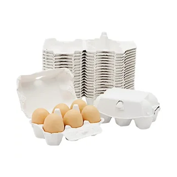 50 штук бумажные коробки для яиц для куриных яиц Держатель клетчатки для целлюлозы Навалом вмещает 6 штук яиц Фермерский рынок Путешествие