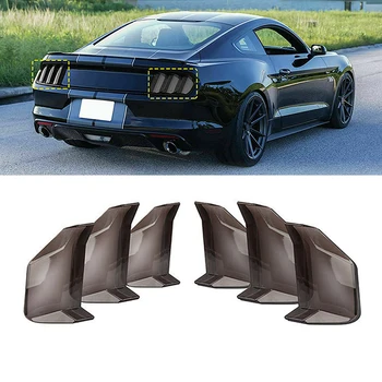6 шт. Крышка заднего фонаря автомобиля Защитная накладка дымчатый черный пластиковый декоративный фонарь для Ford Mustang 2018 2019 2020 2021