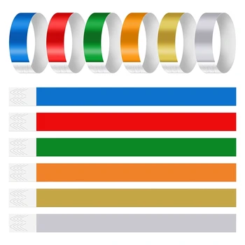 600 шт. Неоновые цветные браслеты для мероприятий, синтетическая бумага водонепроницаемые легкие идентификационные браслеты