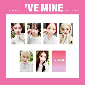 6PCS KPOP IVE 1-й EP I'VE MINE Новый альбом LOMO Card Girl Group Wonyoung Очки круглые LIZ Rei Leeseo Yujin Открытка Фотокарта