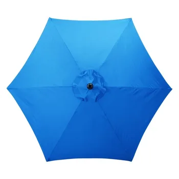 9' Открытый зонтик для патио, наклон кнопки, кривошип, 6 ребер, королевский синий