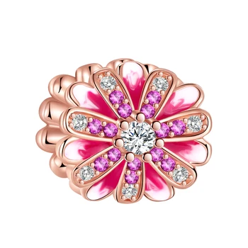 925 стерлинговое серебро розовый градиент хризантема бутик fit pandora оригинальный браслет шарм бусины ожерелье diy женские украшения