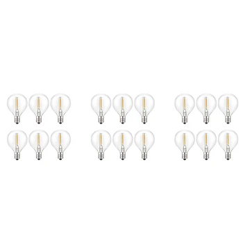 A50I 18 шт. G40 Светодиодные сменные лампочки, E12 Винтовое основание Небьющиеся светодиодные лампы для солнечных гирлянд Теплый белый