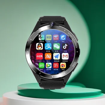 Ajeger 4G Net Смарт-часы Мужчины 6 ГБ + 128 ГБ Android 11 Смарт-часы Телефон 8-мегапиксельная камера 900 мАч GPS Wi-Fi SIM-карта Двойная система Google Play