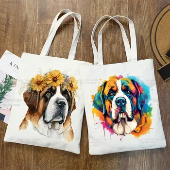 Bernard Dog Shopper Сумки для женщин Многоразовая сумка-шопер Harajuku Сумка для покупок большой емкости Аниме Печать