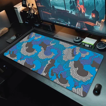 Blue Waves Игровая мышь Коврик Gamer Большой домашний коврик для клавиатуры Коврик для мыши MousePads Противоскользящий коврик для геймеров Настольный коврик из натурального каучука