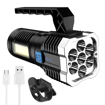 BORUiT Супер яркий светодиодный фонарик Многофункциональный фонарик COB 18650 4-режимный USB-аккумуляторный фонарик, используемый для кемпинга на открытом воздухе