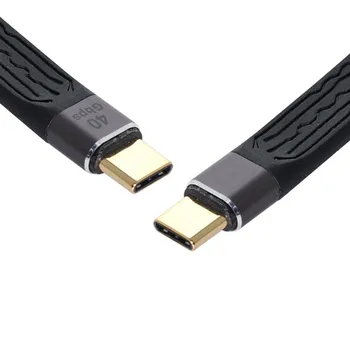 Cablecc Для ноутбука и телефона 13-сантиметровый плоский тонкий кабель для передачи данных FPC USB4 40 Гбит/с от папы к штекеру 100 Вт 8K Type-C USB-C