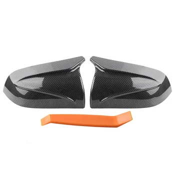 Carbon Fiber Look Крышка зеркала заднего вида Декоративная крышка бокового крыла Замена крышки зеркала для Tesla Model 3 2017-2023