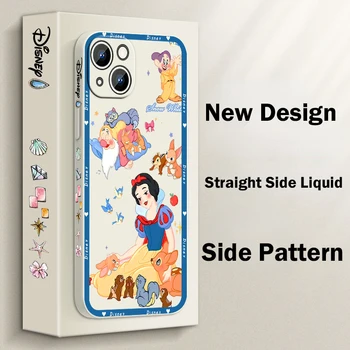 Disney Princess Deluxe для Apple iPhone 15 14 13 12 11 Pro Max Plus 8 7 SE Жидкий левый веревочный чехол для телефона Capa Soft Cover