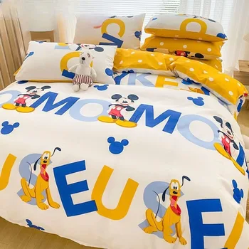 Disney Микки Минни Дейзи кровать из чистого хлопка 3 части анимированная творческая милая хлопковая детская спальня одеяло одеяло простыня
