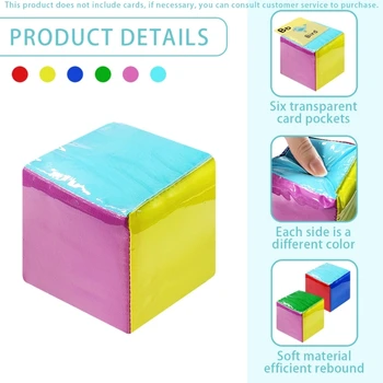DIY Образование Игра в кубики Обучающие кубики с 6-сторонними прозрачными карманами Фото Карманные блоки для штабелирования Обучающие кубики
