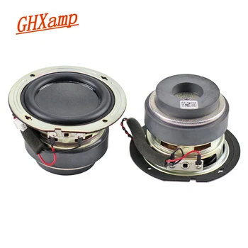 GHXAMP 3-дюймовый среднечастотный динамик 4 Ом 15 Вт большой ход двойной магнитный бумажный конус резина для несравненного аудио громкоговорителя 1 пара