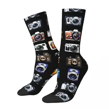 Happy Funny Men's compression Носки Click Shot Камера Селфи Винтаж Harajuku Камера старого стиля Хип-хоп команда Сумасшедший носок Подарок