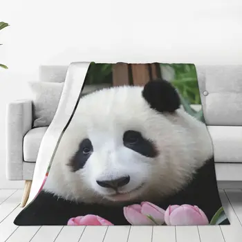 Huahua Panda Animal Blanket Супер теплые фланелевые одеяла против пиллинга для постельных принадлежностей Доступные по цене