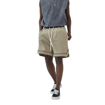 Kanye Retro Повседневные спортивные шорты с цветовым блокированием Унисекс Свободный шнурок Эластичная талия Спортивные брюки для мужчин Оверсайз Уличная одежда