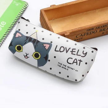 Kawaii Cat School Pencil Bags Симпатичный силиконовый водонепроницаемый пенал для девочек Детский подарок Корейские канцелярские канцелярские канцелярские принадлежности