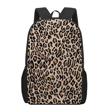 Leopard Print Детский рюкзак для мальчиков Девочки Школьные сумки Рюкзаки для учеников начальной школы Детская книжная сумка Женщины Мужчины Дорожная сумка 16 дюймов