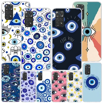 Lucky Blue Evil Eye Phnoe Чехол для Xiaomi Redmi Note 12 11S 11E 11 10S 10 Pro Plus 9 9S 11T 9T 8 8T 7 Global Unique Cover Coque
