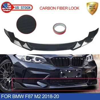 MagicKit Carbon Fiber Look Передний бампер Губа Обвес Комплект Спойлер Подбородок Сплиттер Для 2016+ BMW 2 Series F87 M2 CS Style Аксессуары