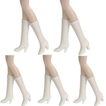 NK 5 пар 30 см принцесса обувь белая длинная трубка высокие каблуки мода красивые сандалии для куклы Барби аксессуары подарок DIY игрушка