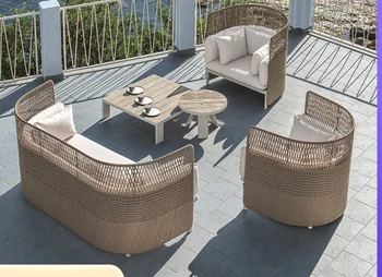Nordic открытый диван отель B&B ротанговый диван комбинированный открытый балкон ротанговый диван