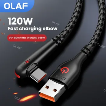 Olaf 120 Вт USB Type C Кабель USB C Кабель Быстрая зарядка Мобильный Сотовый Телефон Зарядка Провод Провод Для Xiaomi Samsung Huawei Macbook iPad